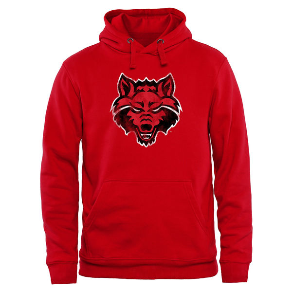 Men NCAA Arkansas State Red Wolves Classic Primary Pullover Hoodie Scarlet